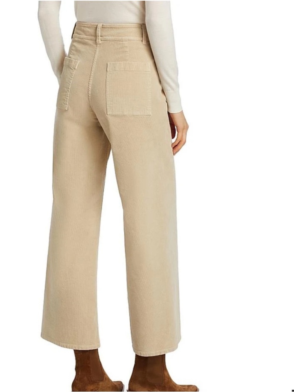 NILI LOTAN Megan Mid Rise Wide Leg Corduroy pants in Tan Size 2 - Picture 3 of 10